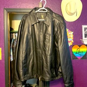 Black leather jacket